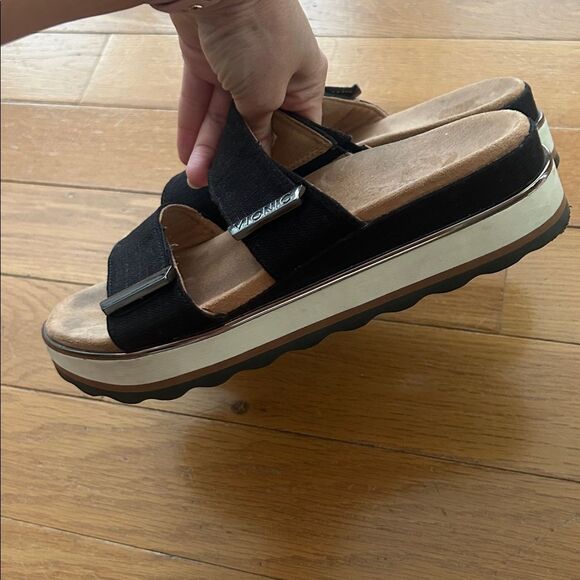 Vionic Brandie Slide Black Sandals Women Size 7.5 Double Strap Buckle Slides - Picture 10 of 12